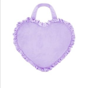 NWT Stoney Clover Lane Velvet Ruffle Mini Heart Tote in Galaxy